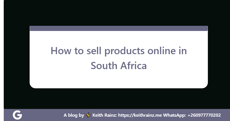 How to sell products online in South Africa