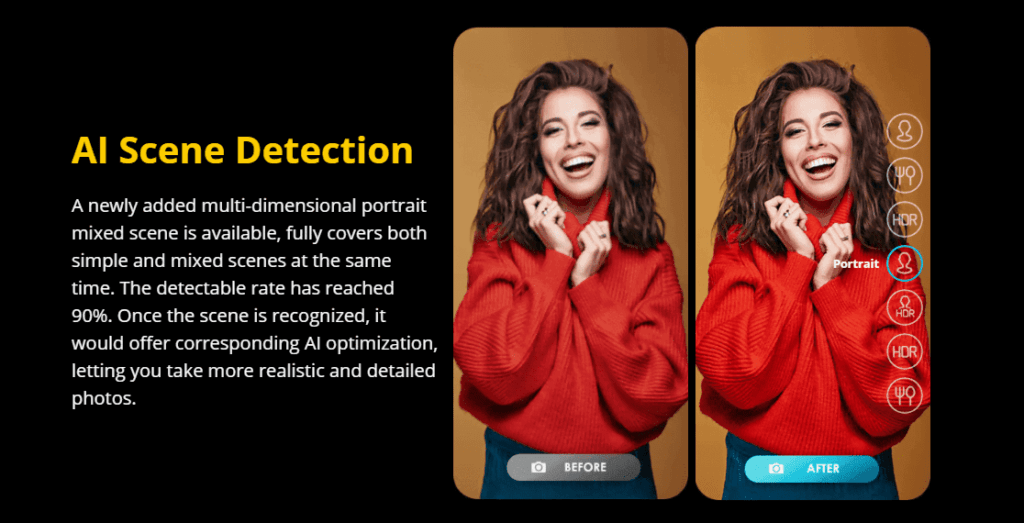 The Tecno Camon 15 has AI Scene Detection