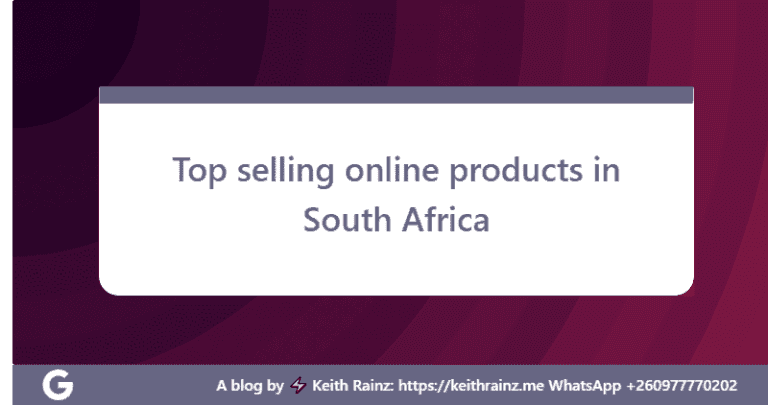 Top selling online products in South Africa