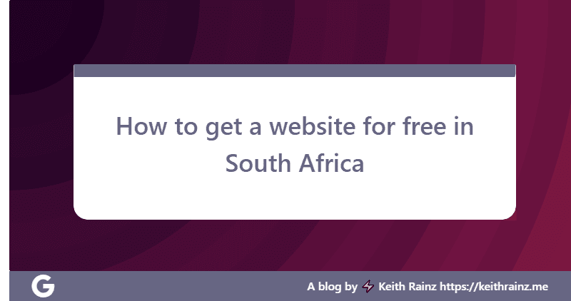 How to get a website for free in South Africa