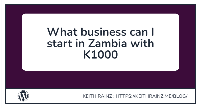 What business can I start in Zambia with K1000
